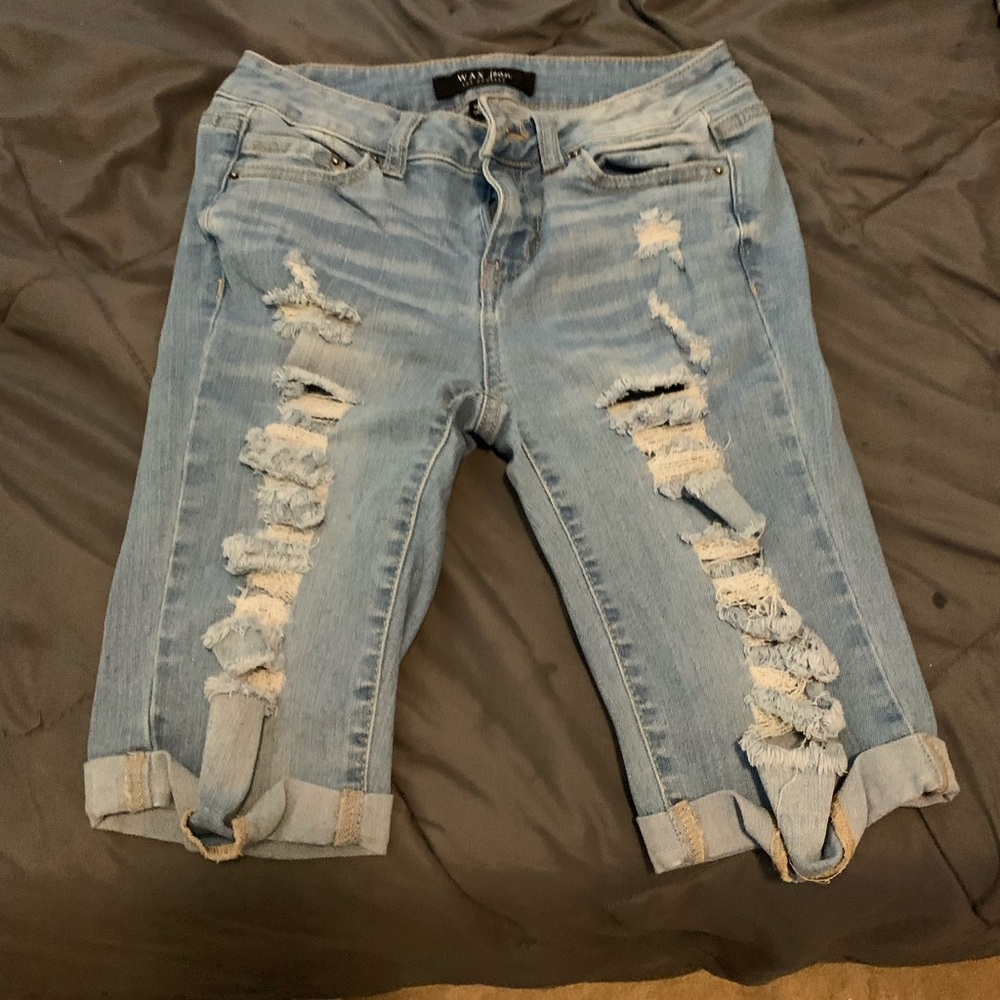 Wax Jean Light Blue Denim Shorts